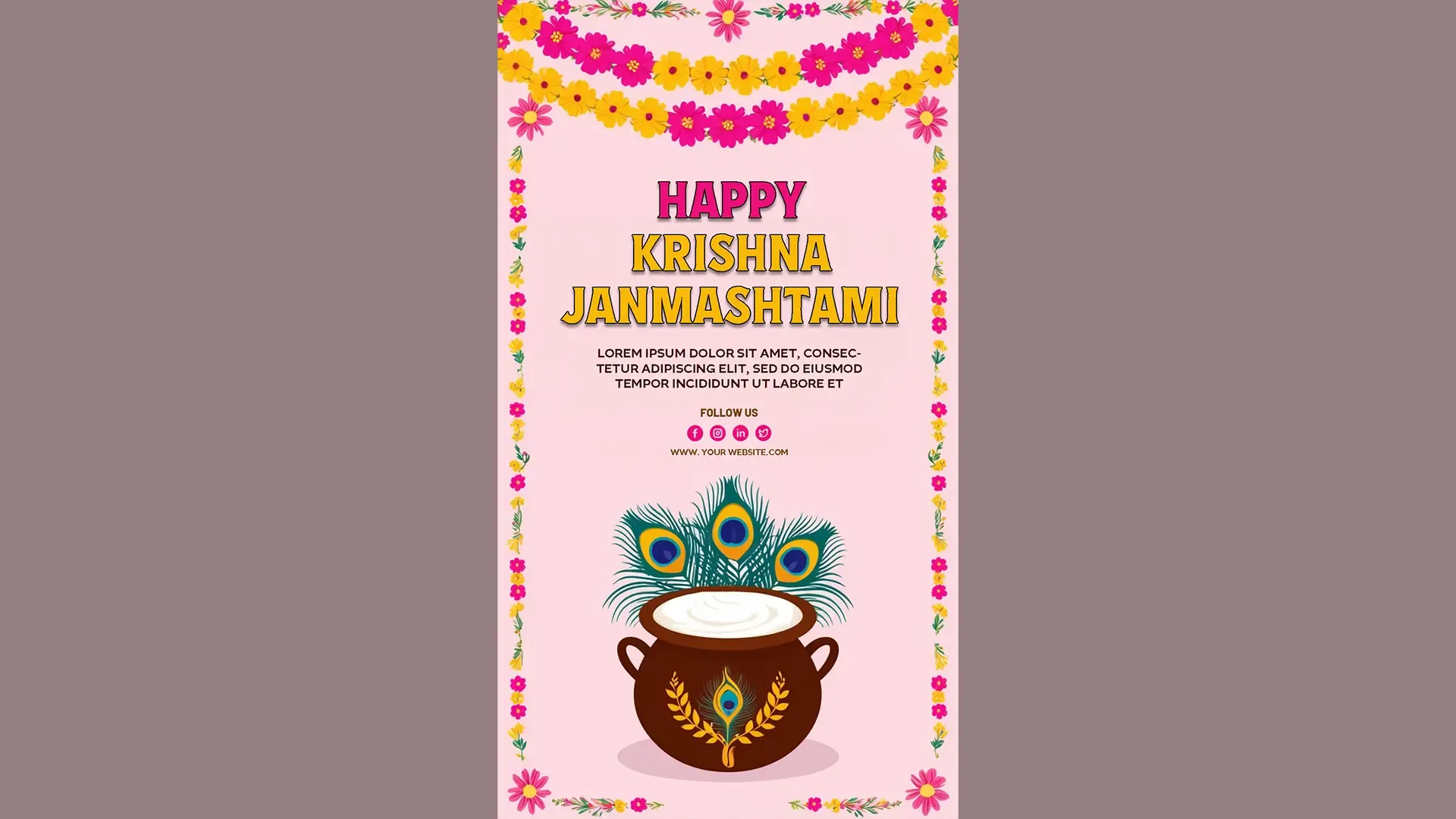 Charming Krishna Janmashtami Instagram Story PSD